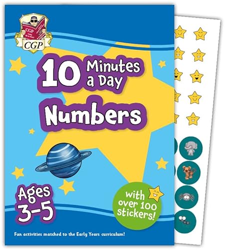 New 10 Minutes a Day Numbers for Ages 3-5 (with reward stickers) (CGP Reception Activity Books and Cards)